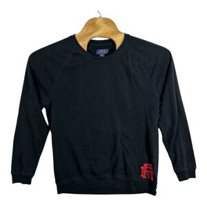 Polo Ralph Lauren Men's L Black PRL 67 Logo Fleece Lined Lounge Sweatshirt Sleep